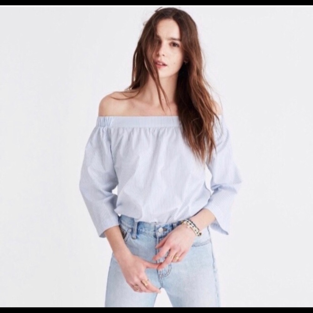 Madewell Off the Shoulder Striped Top